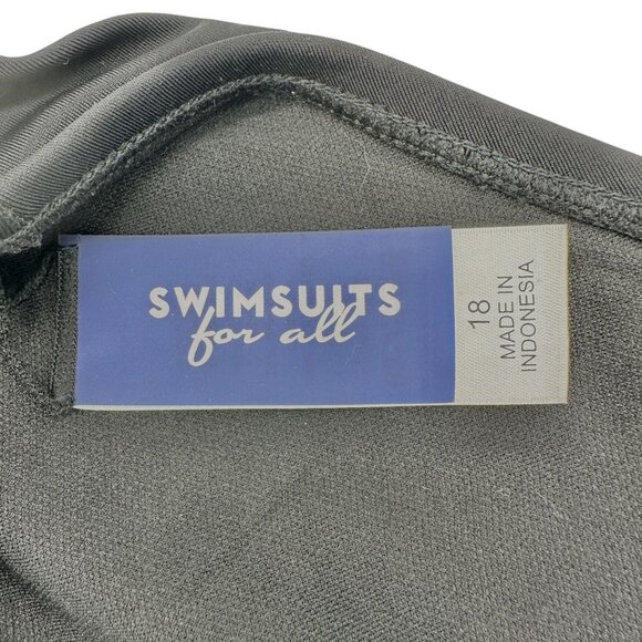 Swimsuits For All Womens Size 18 One-Piece Swimsuit Black Halter Swimwear NWOT - Picture 6 of 8